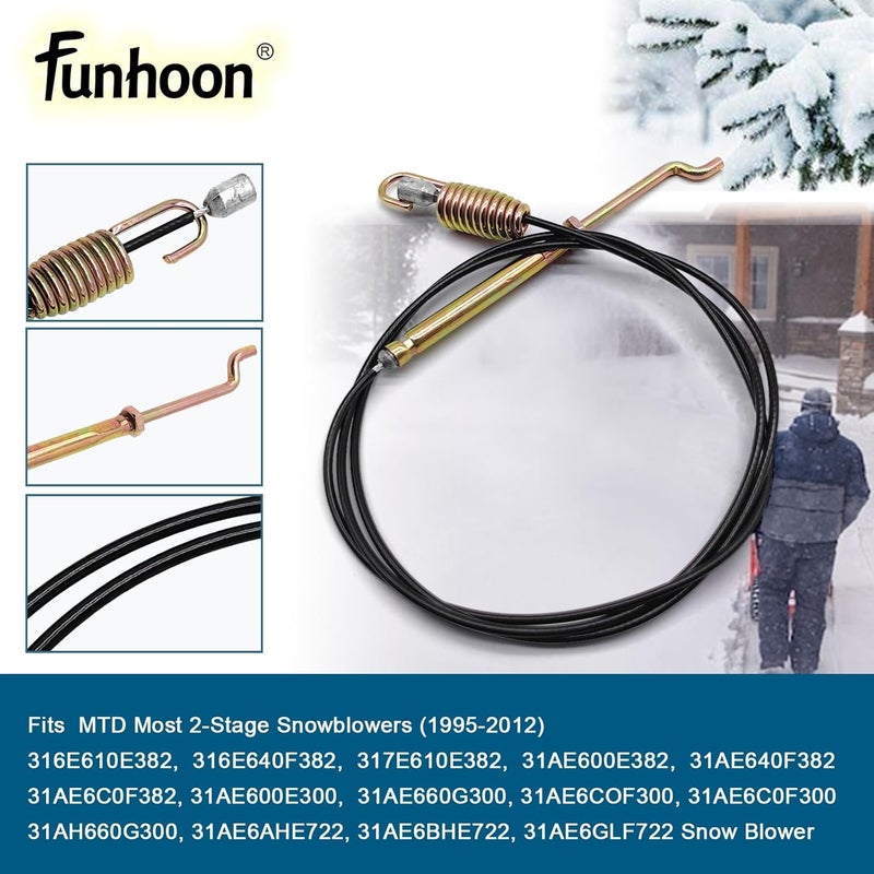 Funhoon 946-0897 Auger Clutch Cable for MTD, Yard Machine, Troy-Bilt, Cub Cadet, Craftsman Snow Blowers Replaces 946-0897A 746-0897 746-0897A - Image 5